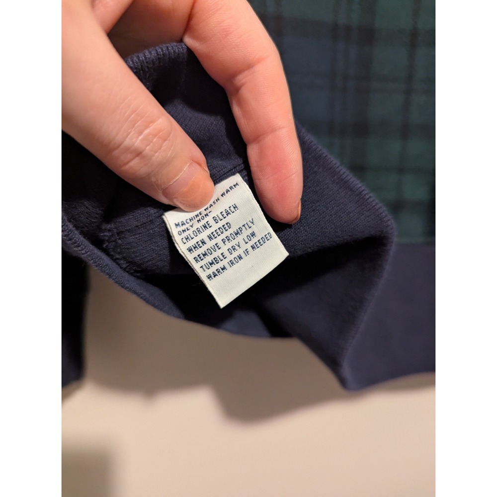 Vintage Mens Polo Ralph Lauren Shawl Collar Sweater Blue Green‎ Plaid Size Small - Picture 6 of 6